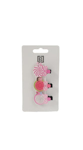 4 - مشابك شعر أطفال بتصاميم فاكهة وحلوى